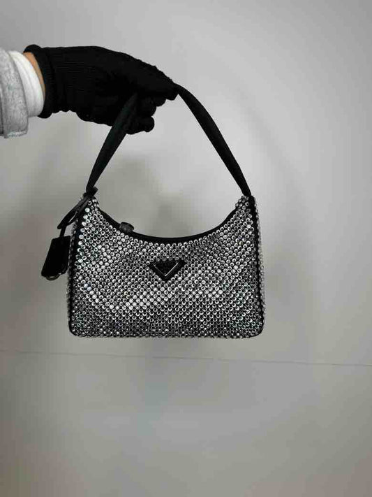 Prada Satin Reissue Bag, Crystal