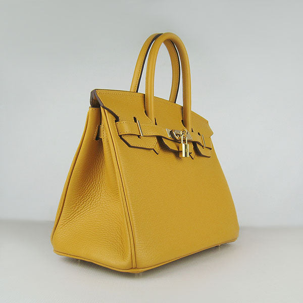 Hermes Birkin 30cm Togo Leather Handbags Yellow Golden