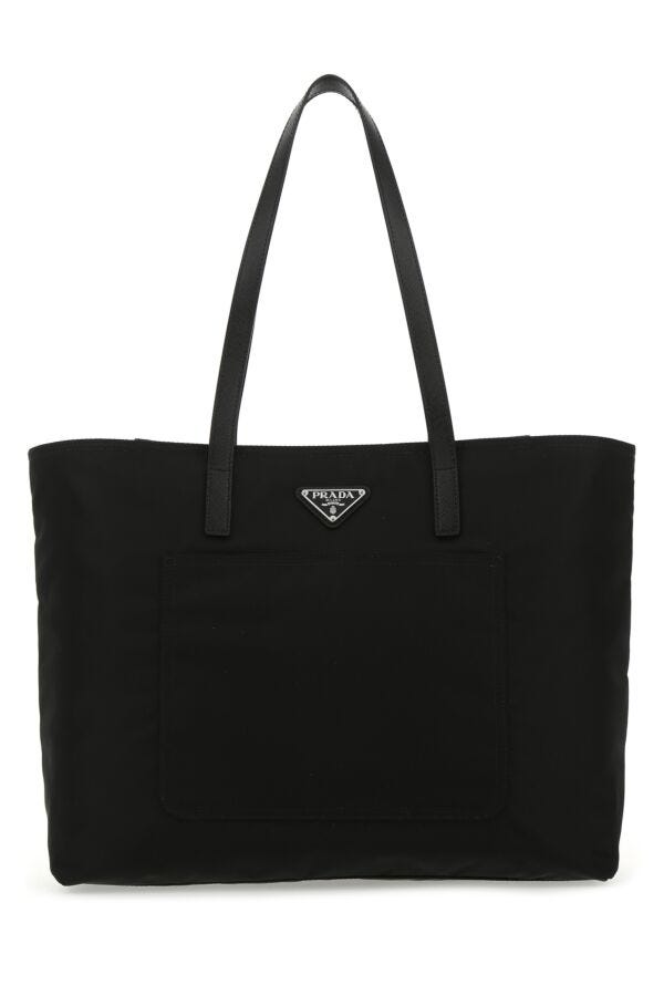 Prada Woman Black Nylon Shopping Bag