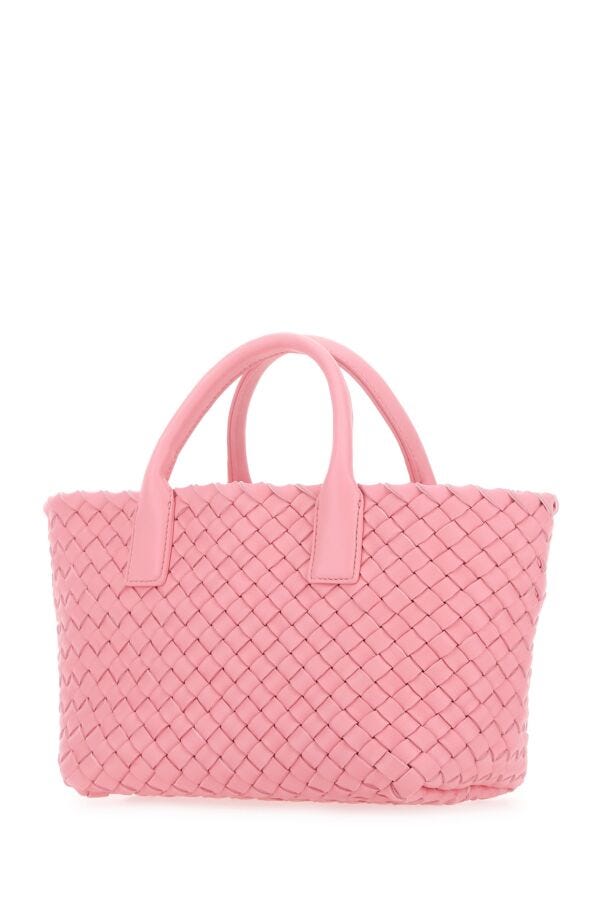 Bottega Veneta Woman Pink Leather Mini Cabat Handbag