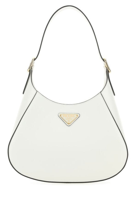 Prada Woman White Leather Cleo Shoulder Bag