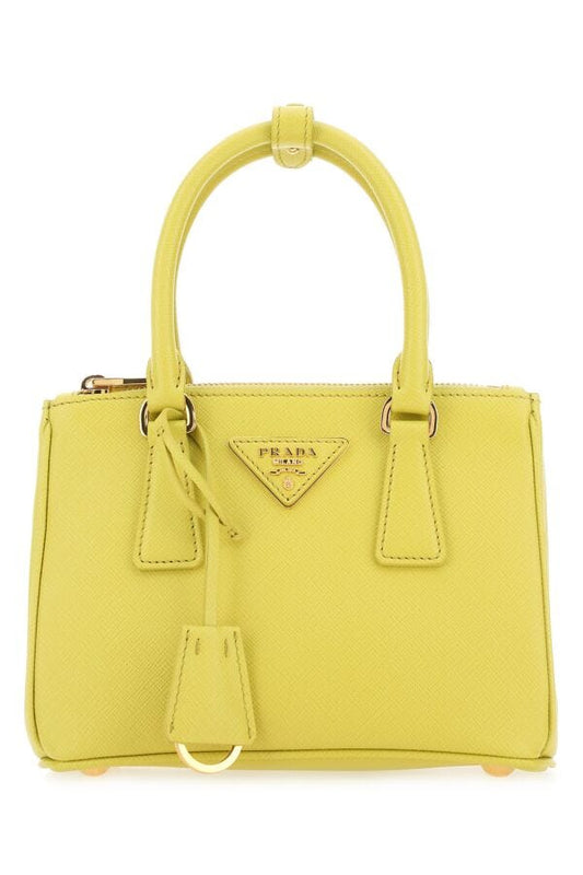 Prada Woman Yellow Leather Handbag