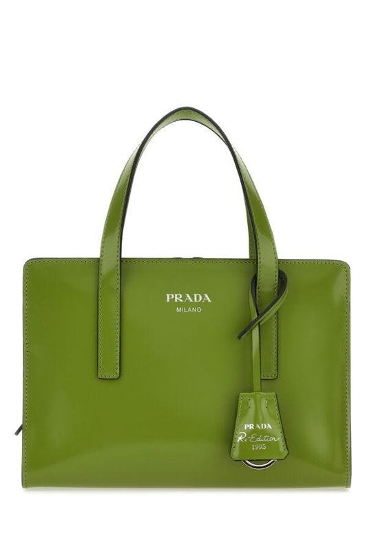 Prada Woman Green Leather Re-Edition 1995 Handbag