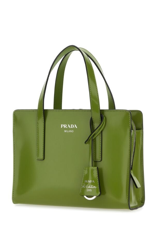 Prada Woman Green Leather Re-Edition 1995 Handbag