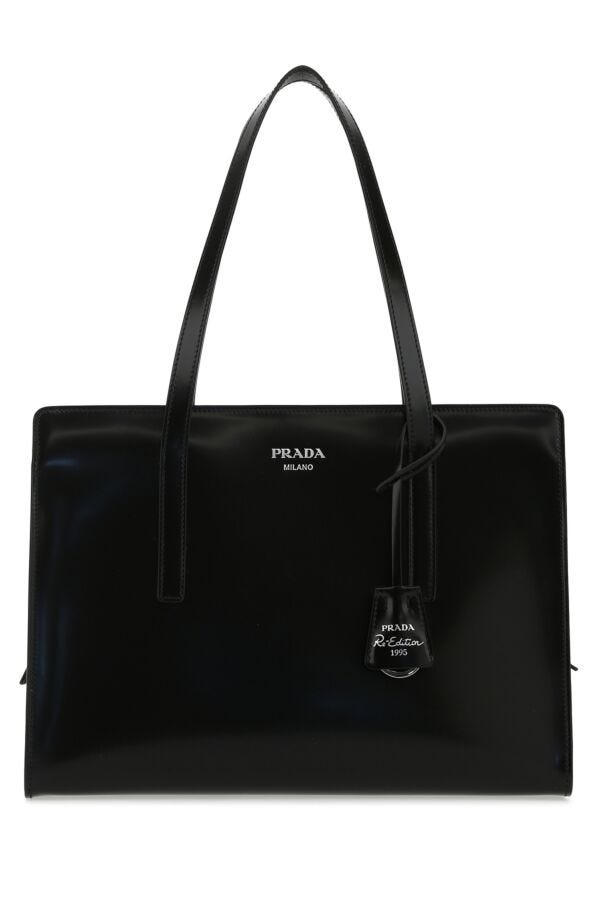 Prada Woman Black Leather Re-Edition 1995 Shoulder Bag