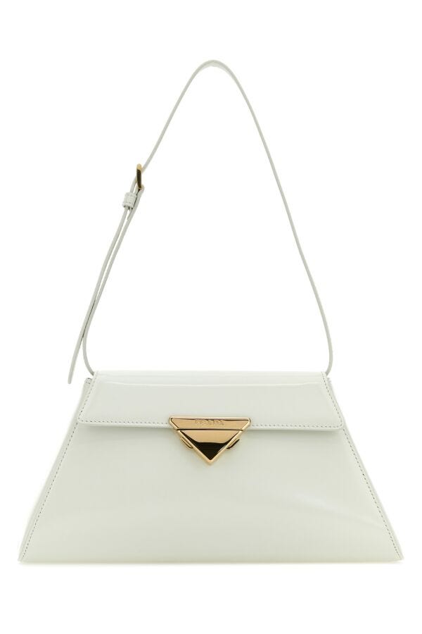 Prada Woman White Leather Shoulder Bag