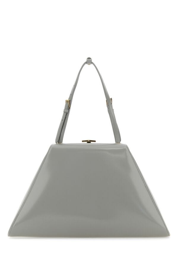 Prada Woman Light Grey Leather Handbag