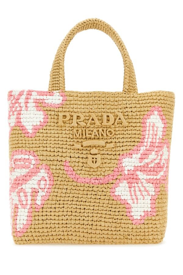 Prada Woman Raffia Handbag