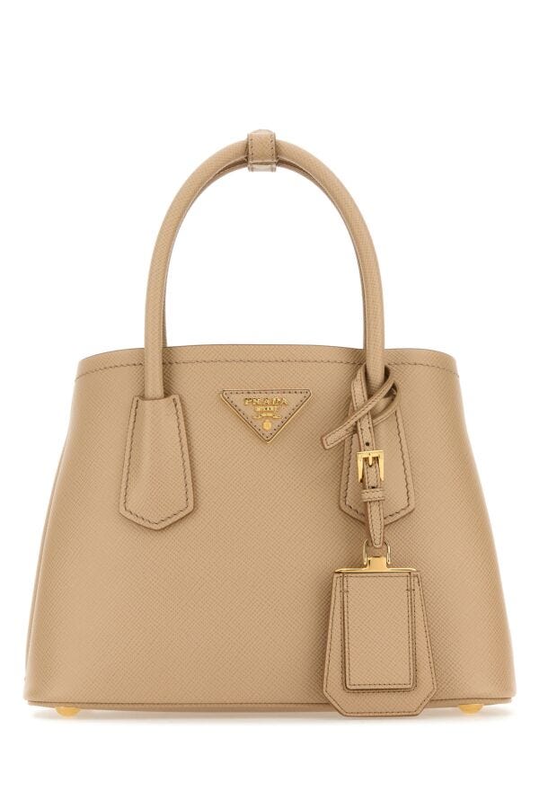 Prada Woman Sand Leather Handbag