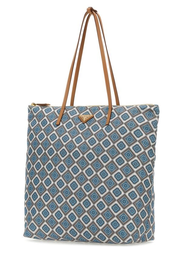 Prada Woman Printed Re-Nylon Shopping Bag