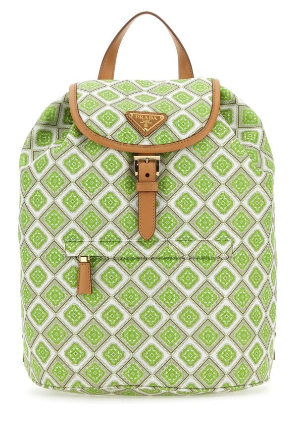 Prada Woman Printed Re-Nylon Backpack