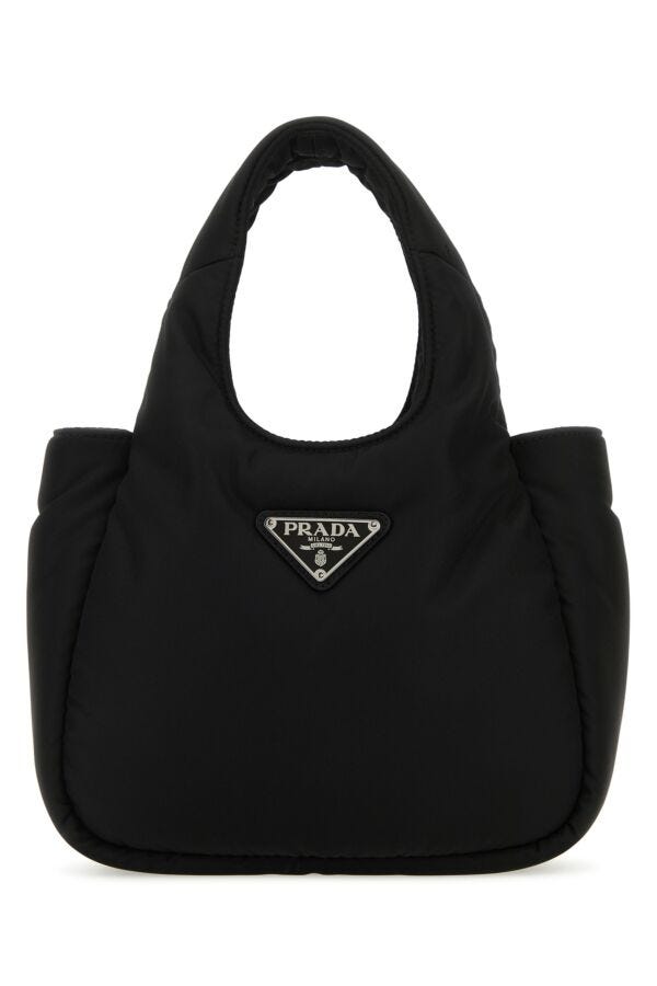 Prada Woman Black Re-Nylon Soft Handbag