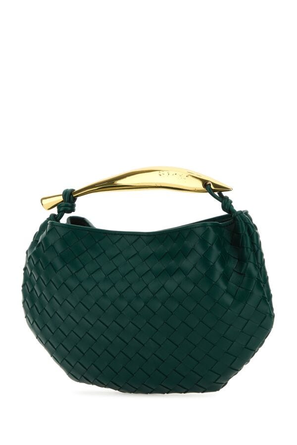 Bottega Veneta Woman Bottle Green Leather Sardine Handbag