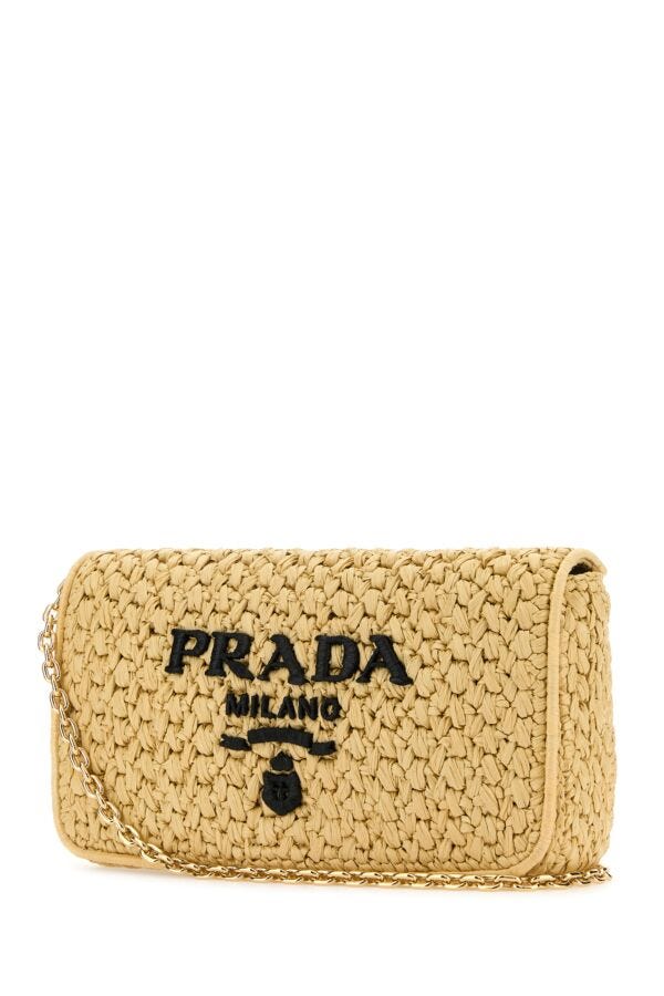 Prada Woman Raffia Crossbody Bag