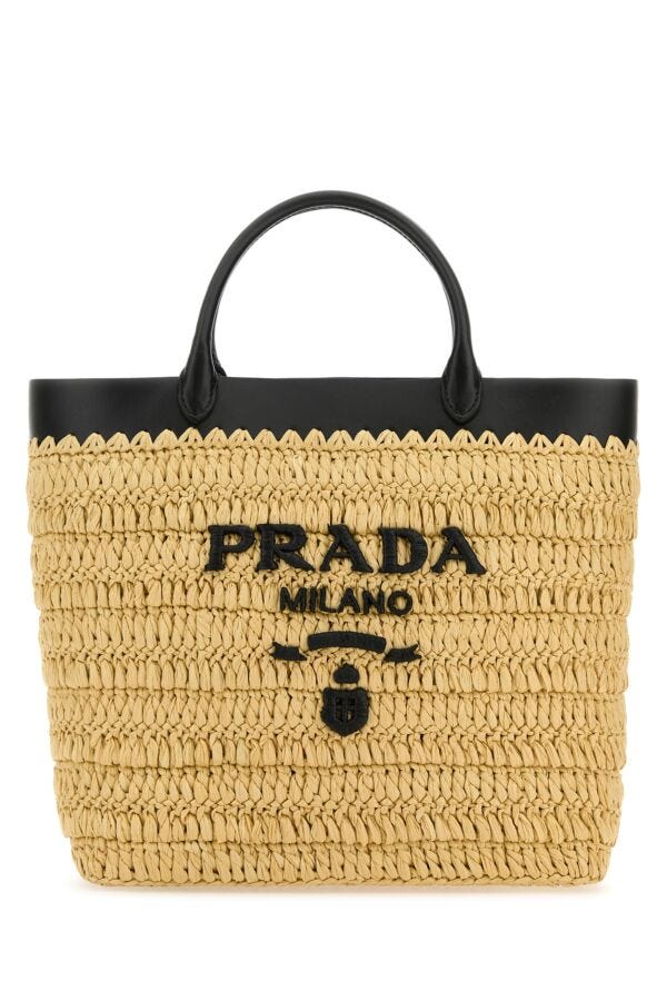 Prada Woman Raffia Handbag