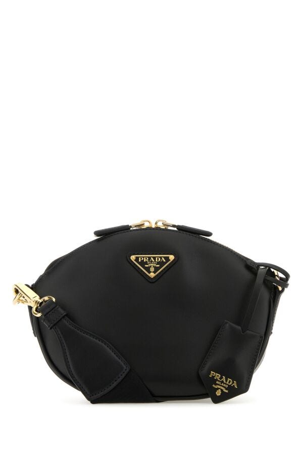 Prada Woman Black Leather Crossbody Bag