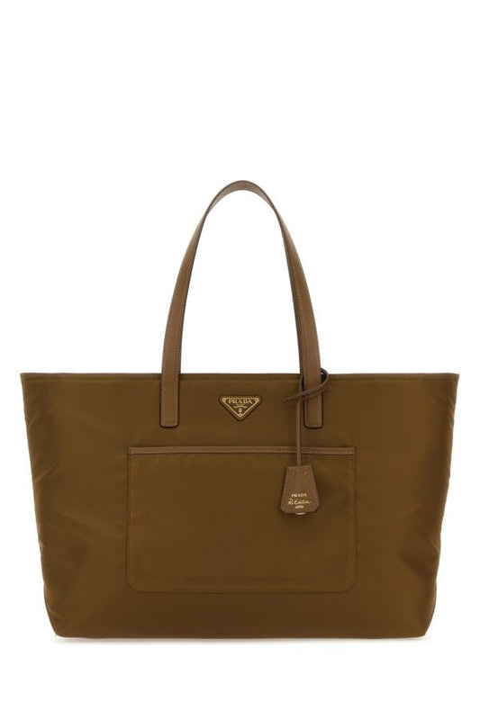 Prada Woman Mud Re-Nylon Large Re-Edition 1978 Shopping Bag