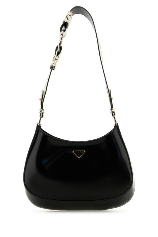 Prada Woman Black Leather Cleo Shoulder Bag