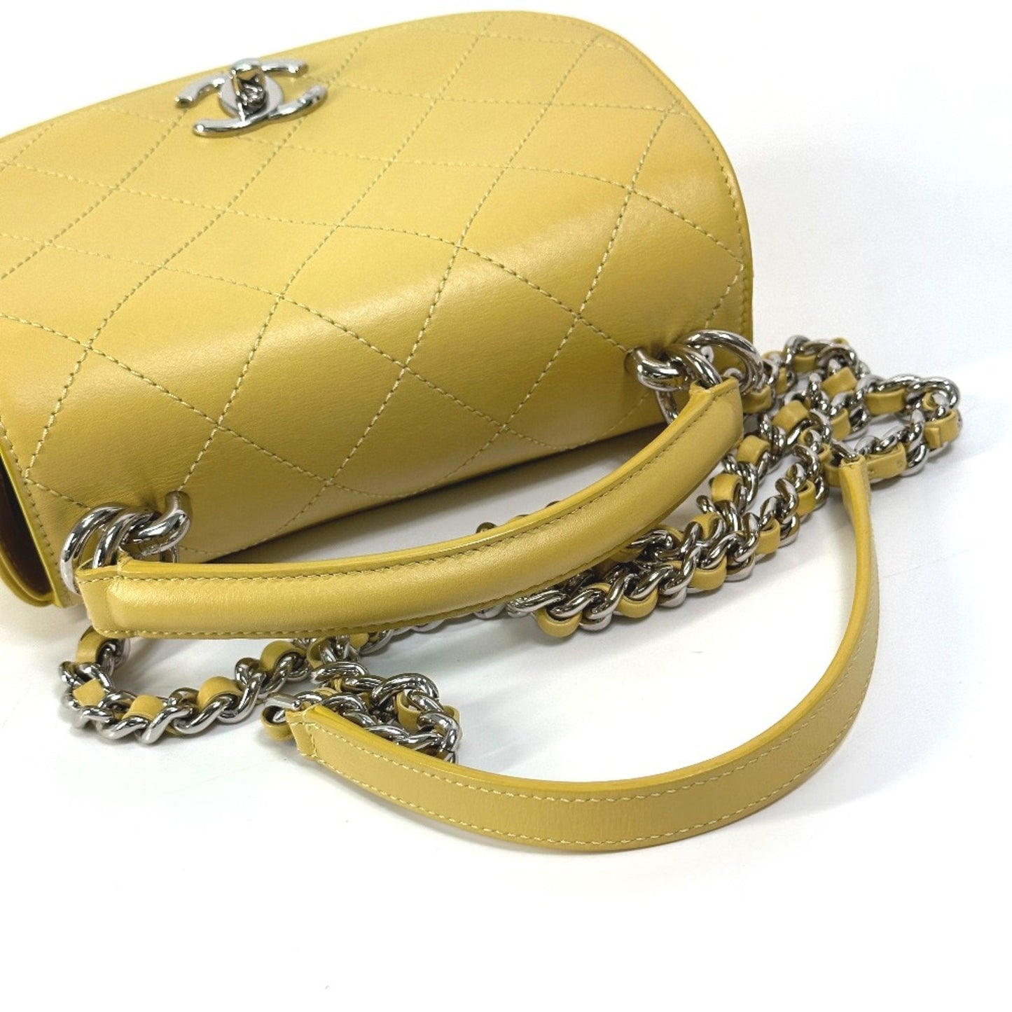 Chanel CC Mark Chain 2WAY Hand Bag Crossbody Shoulder Bag Yellow Based