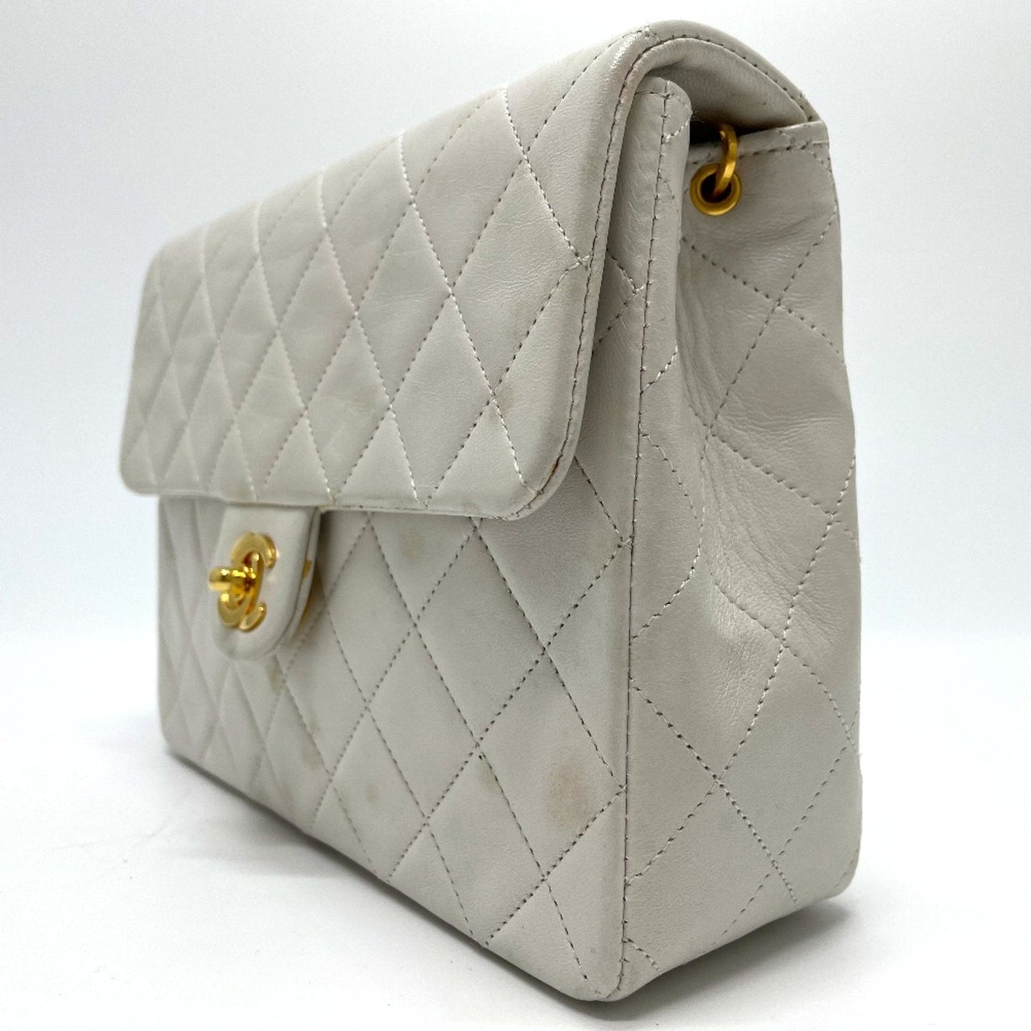 Chanel CC Mark Bag ChainShoulder Crossbody Shoulder Bag White GoldHardware