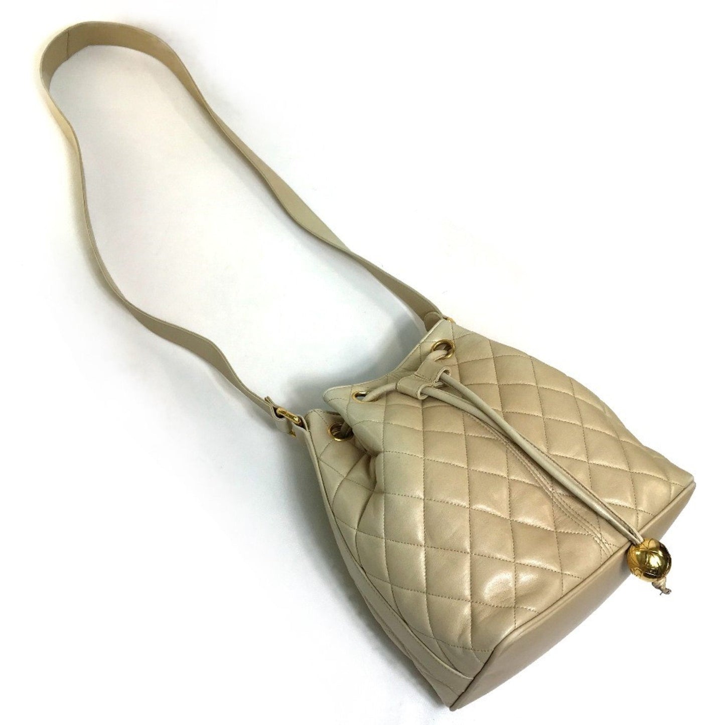 Chanel Cocoball Matelasse Crossbody Shoulder Bag Beige