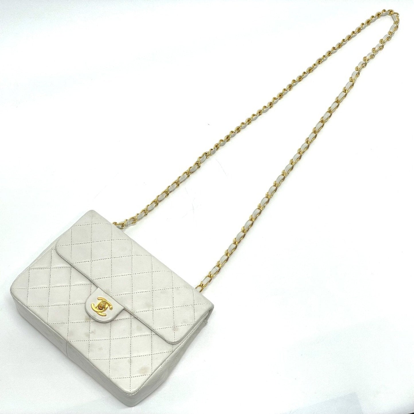 Chanel CC Mark Bag ChainShoulder Crossbody Shoulder Bag White GoldHardware