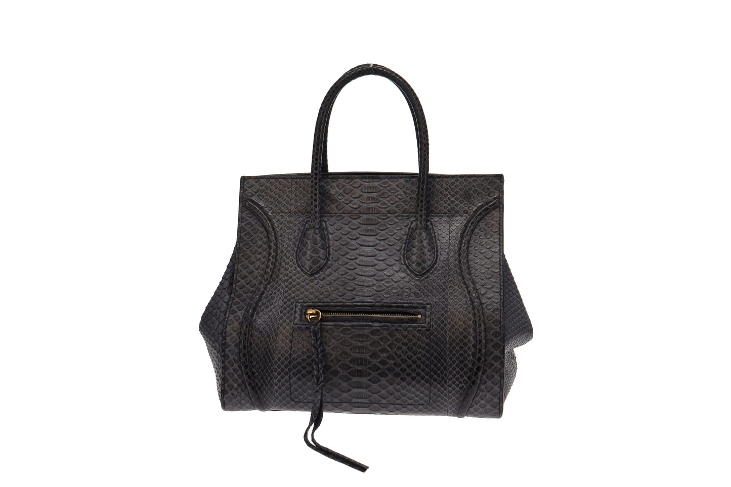 Celine Black & Grey Snakeskin Phantom Luggage Tote