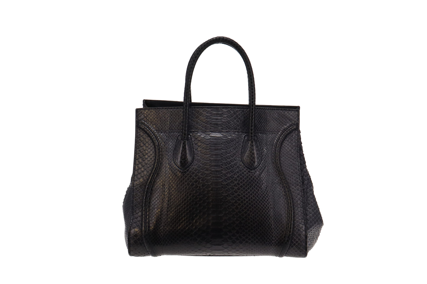 Celine Black & Grey Snakeskin Phantom Luggage Tote