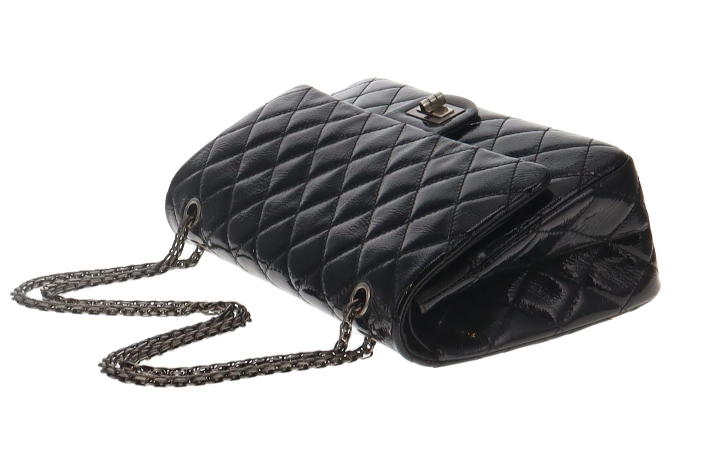 Chanel Black Patent 2.55 227 Reissue Double Flap 227 GMH 14 series (2011)