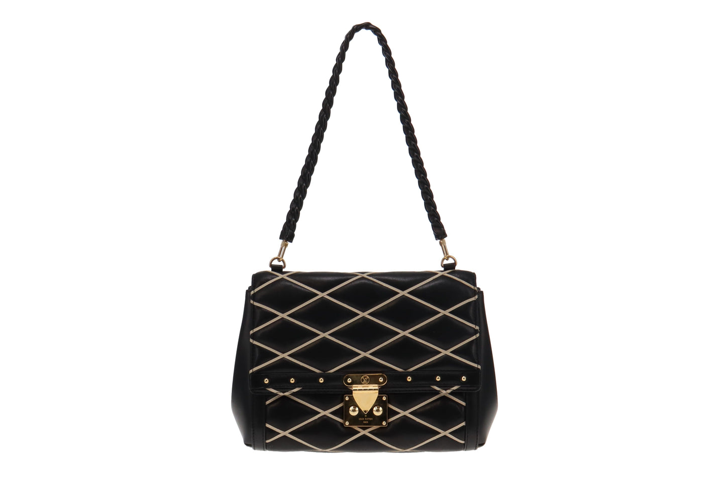 Louis Vuitton Black/White Malletage Pochette Flap Bag PL2154 (2014)