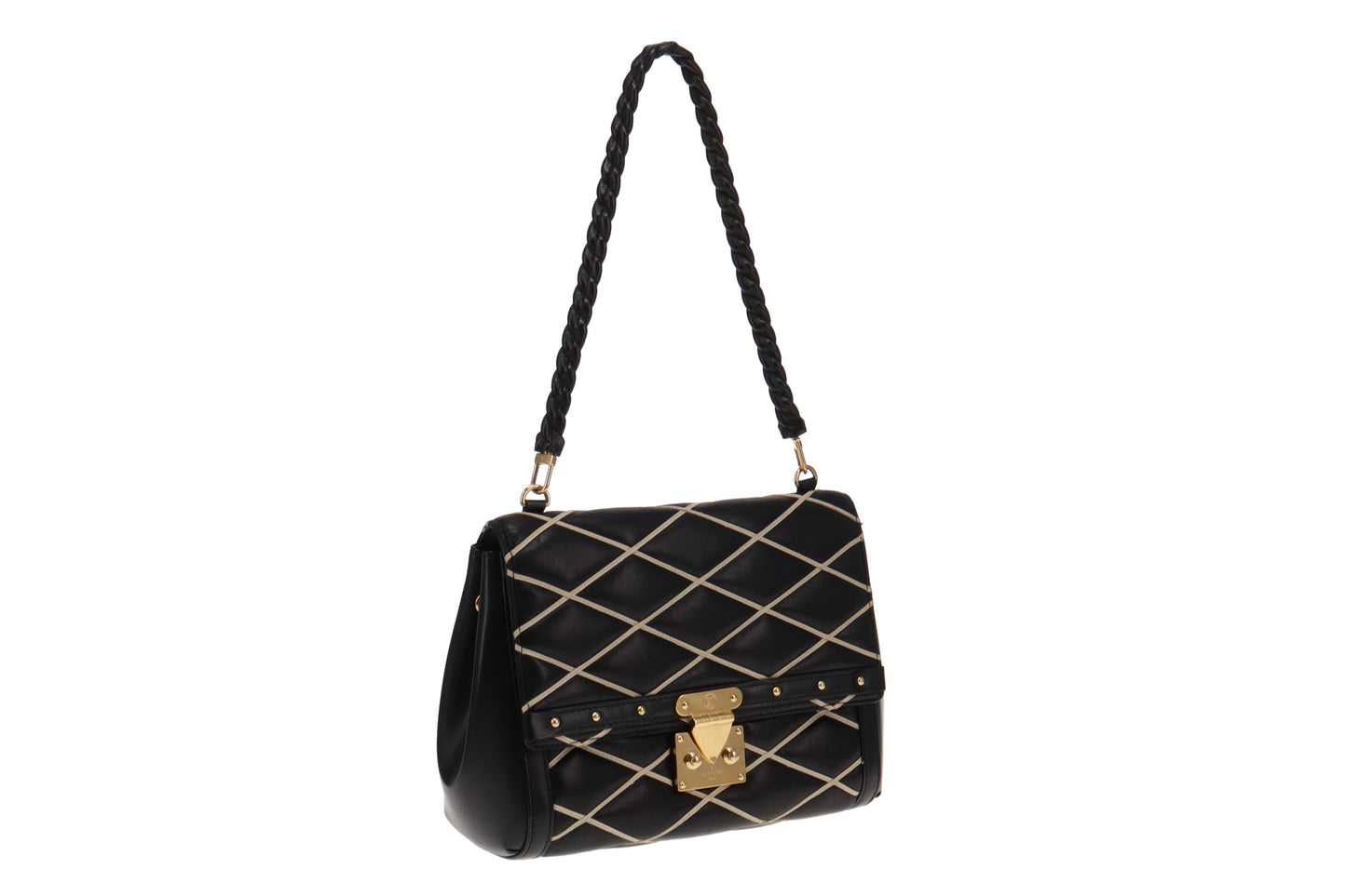 Louis Vuitton Black/White Malletage Pochette Flap Bag PL2154 (2014)