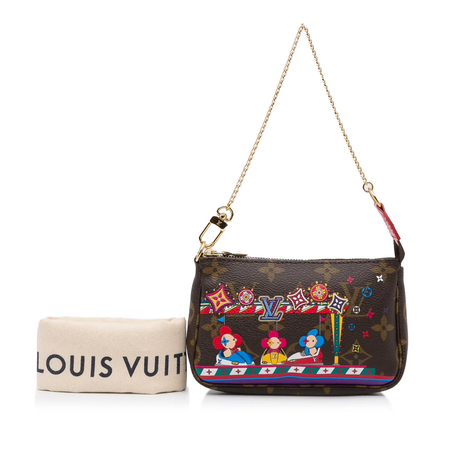 Louis Vuitton Pochette Accessoires Vivienne Christmas Mini Monogram Canvas