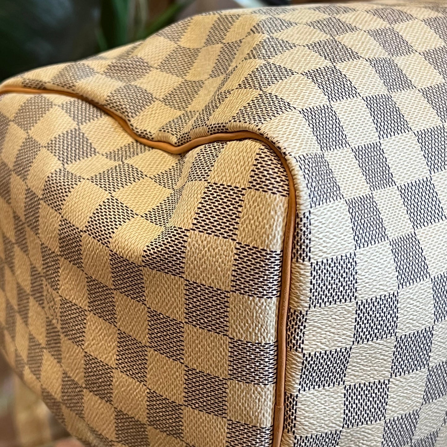 LOUIS VUITTON Speedy 35 Damier Azur Canvas Satchel Bag