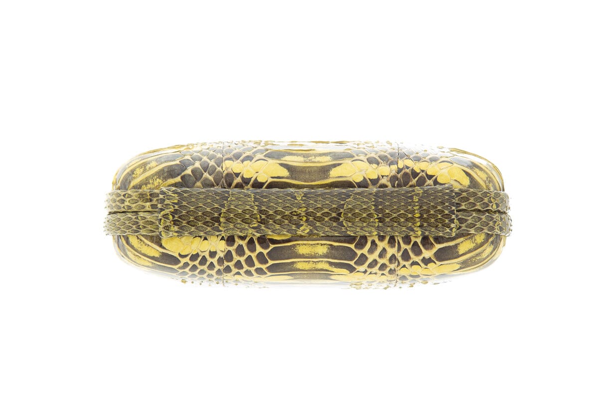 Bottega Veneta Yellow Python "the Knot" Clutch