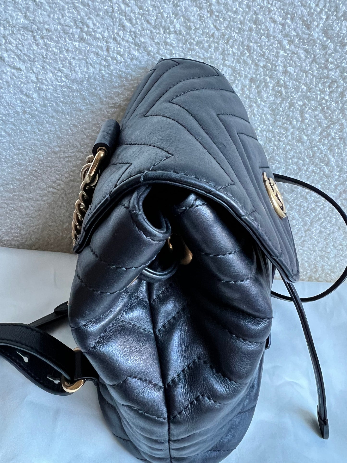 Gucci GG Black Mini Marmont Backpack