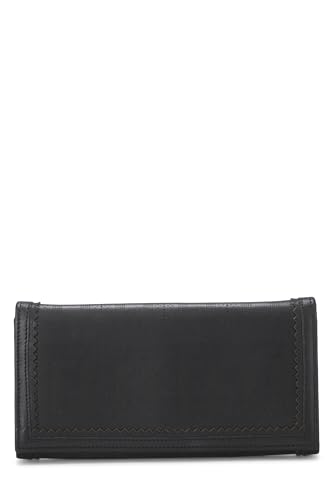 Fendi,  Black Zucca Leather Long Wallet, Black