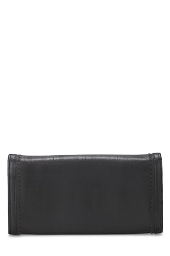 Fendi,  Black Zucca Leather Long Wallet, Black