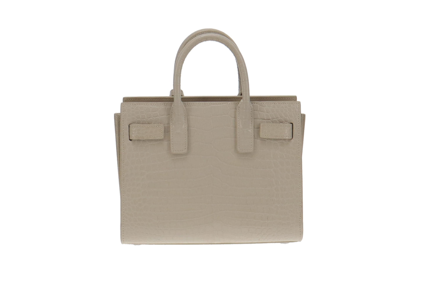 Saint Laurent Nano Sac Du Jour Croc Embossed White