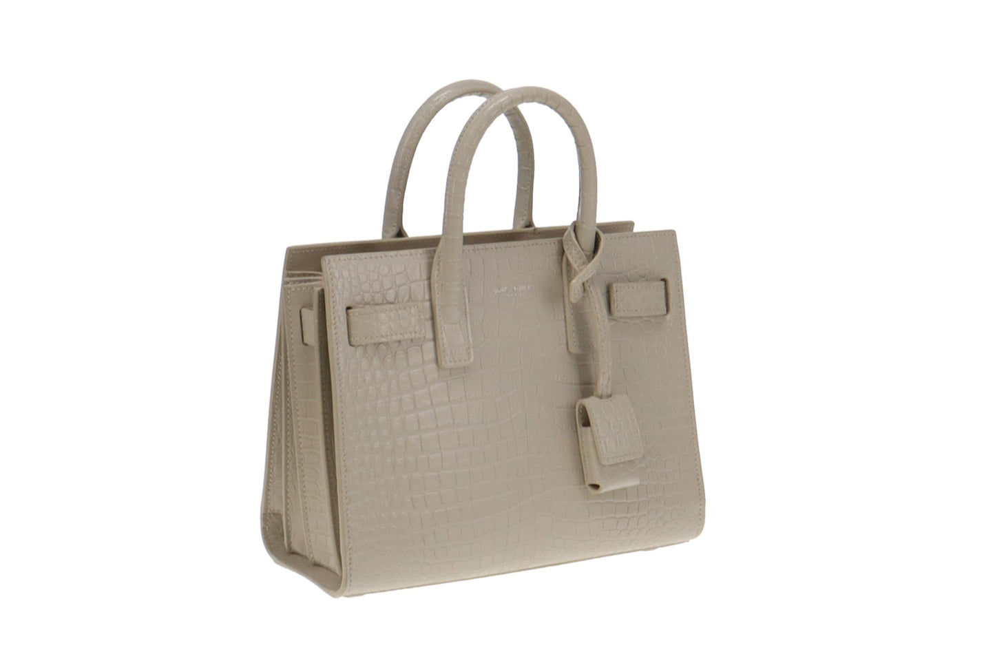 Saint Laurent Nano Sac Du Jour Croc Embossed White