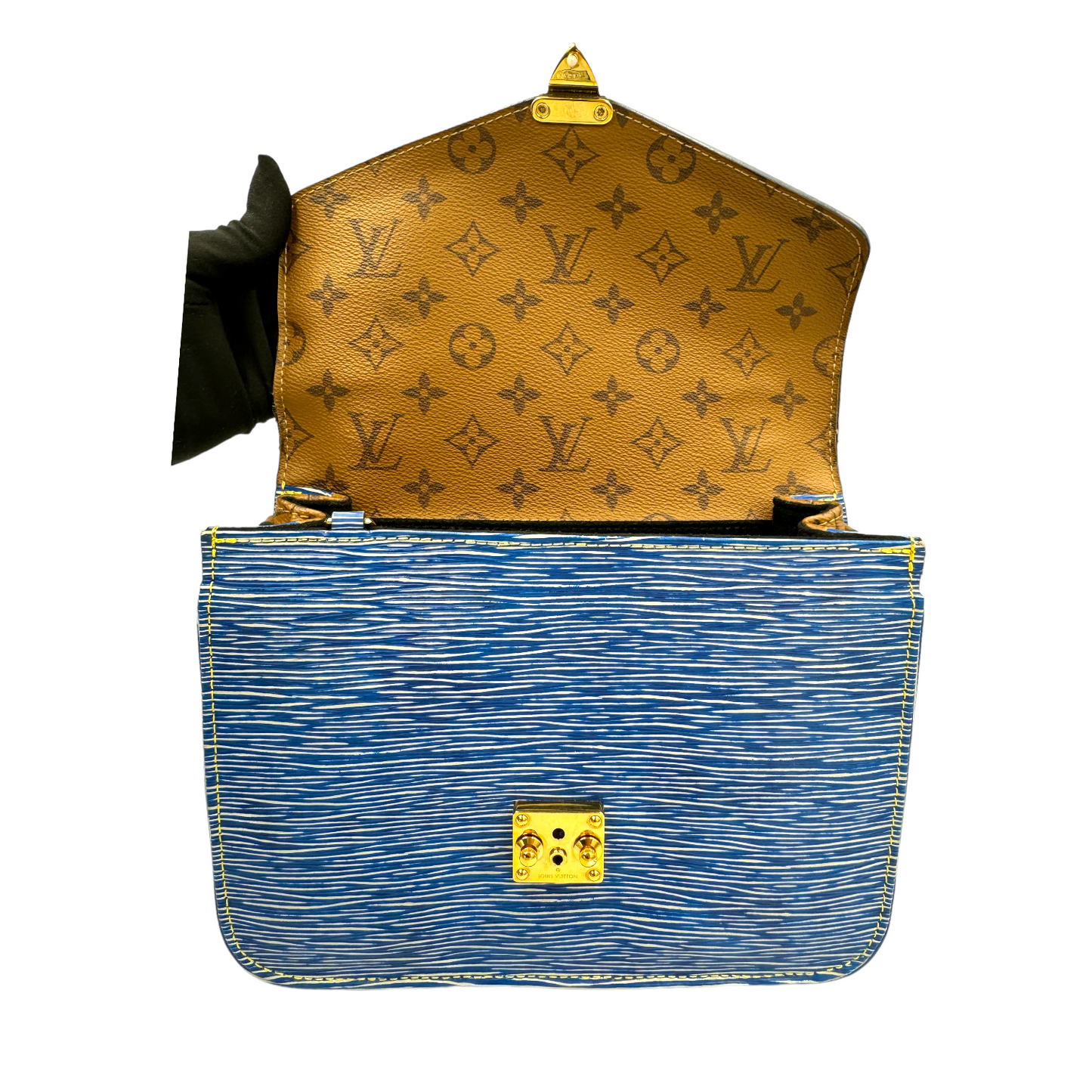 Louis Vuitton Pochette Métis Blue Epi / Reverse Monogram Canvas