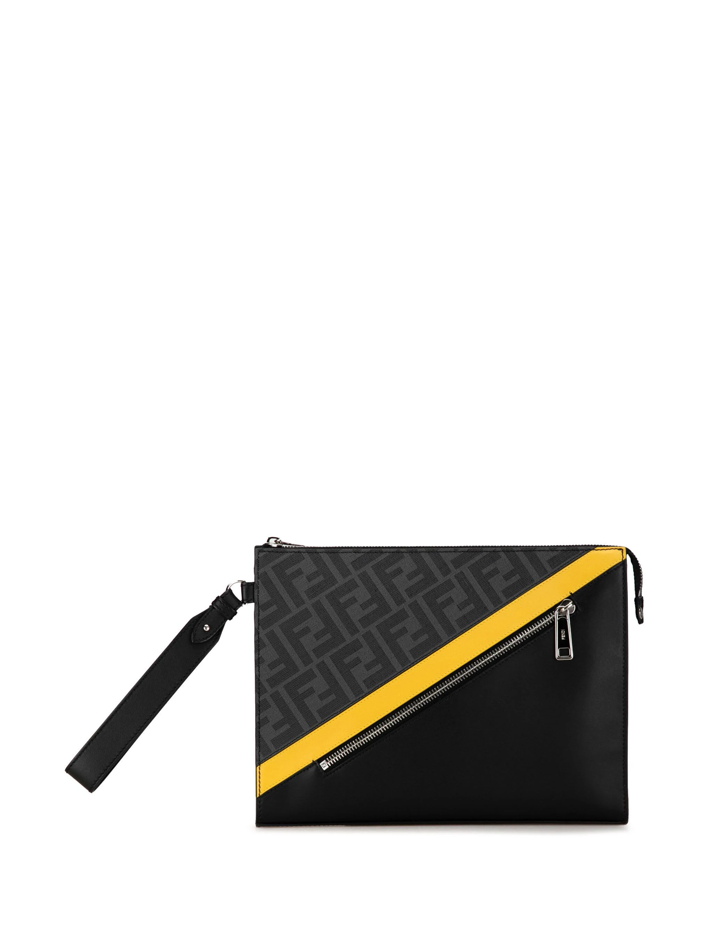 Fendi Diagonal Front Zip clutch bag