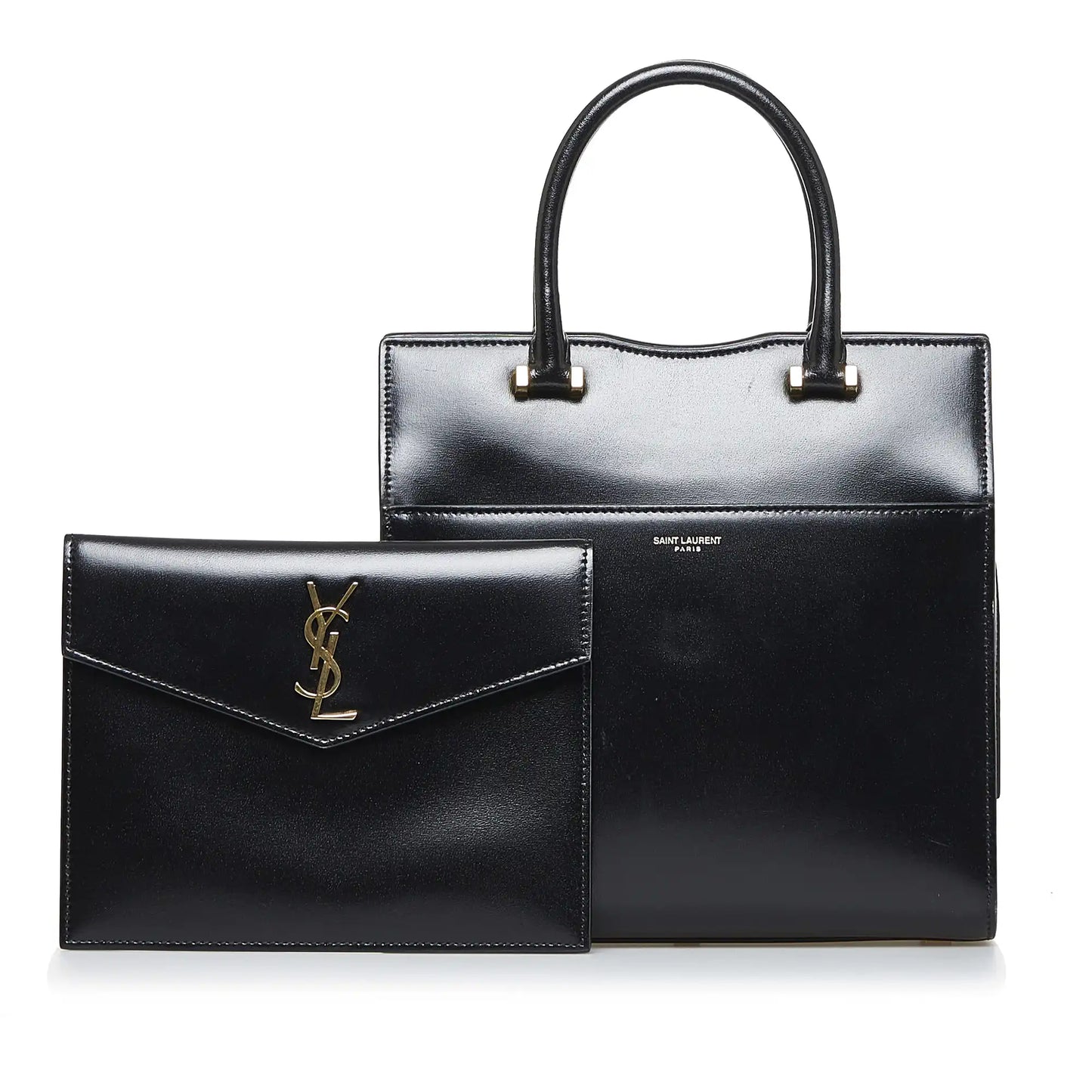 Yves Saint Laurent Uptown Handbag Black Leather