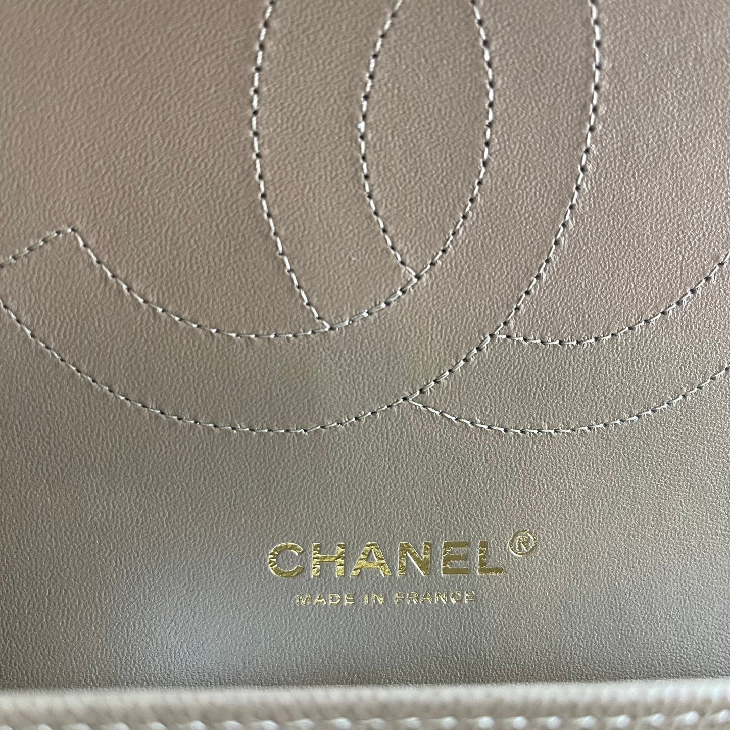 CHANEL Double Flap Jumbo Dark Beige Caviar Quilted Leather