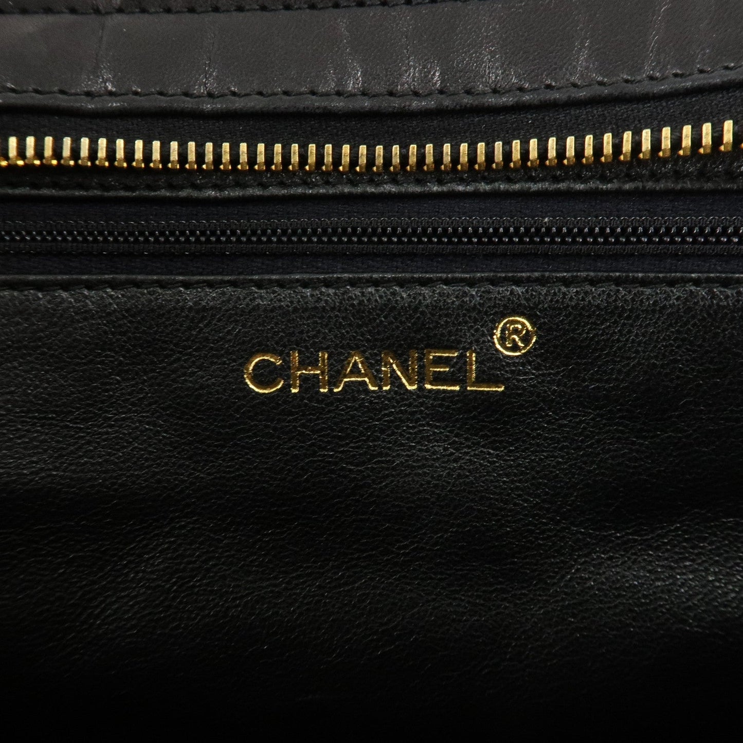 CHANEL Matelasse Lamb Skin COCO Mark Chain Shoulder Bag Black