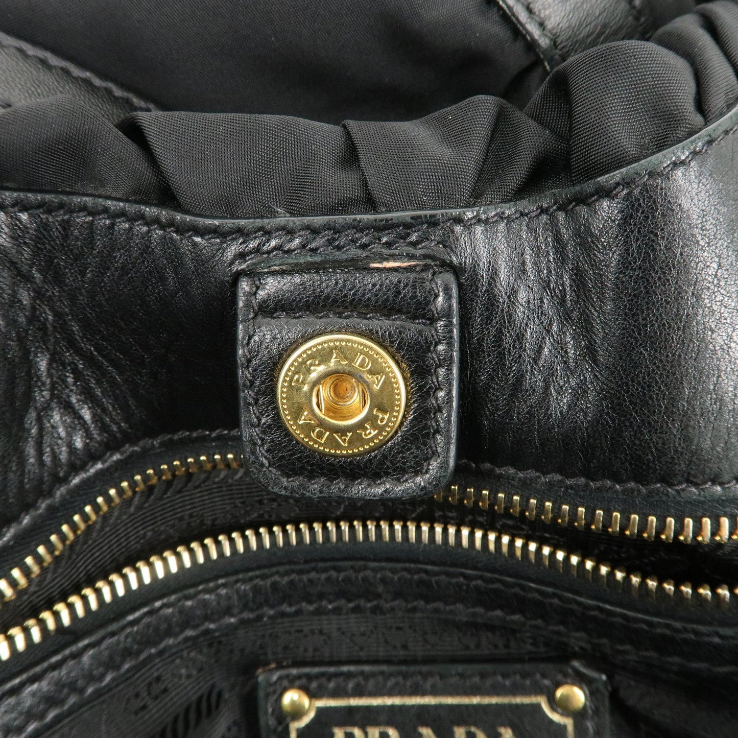 PRADA Nylon Leather 2Way Shoulder Bag Hand Bag Black