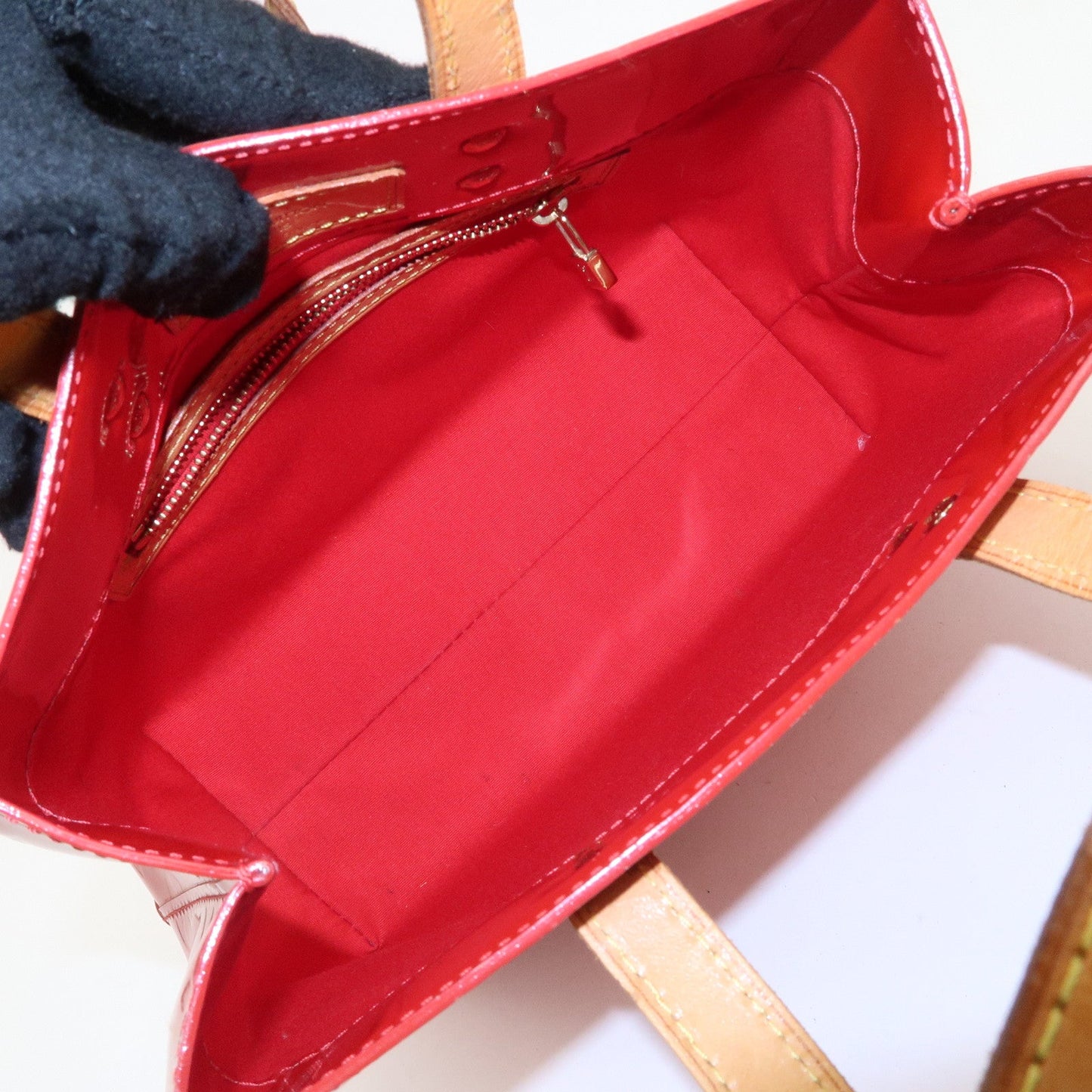 Louis Vuitton Monogram Vernis Lead PM Hand Bag M91088 Rouge