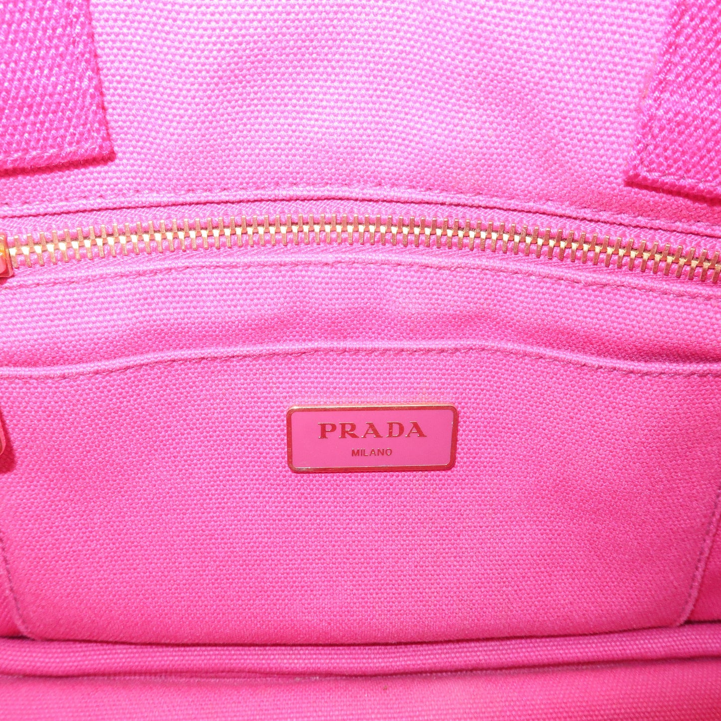 PRADA Logo Canapa Mini Canvas 2Way Bag Hand Bag Pink B2439G