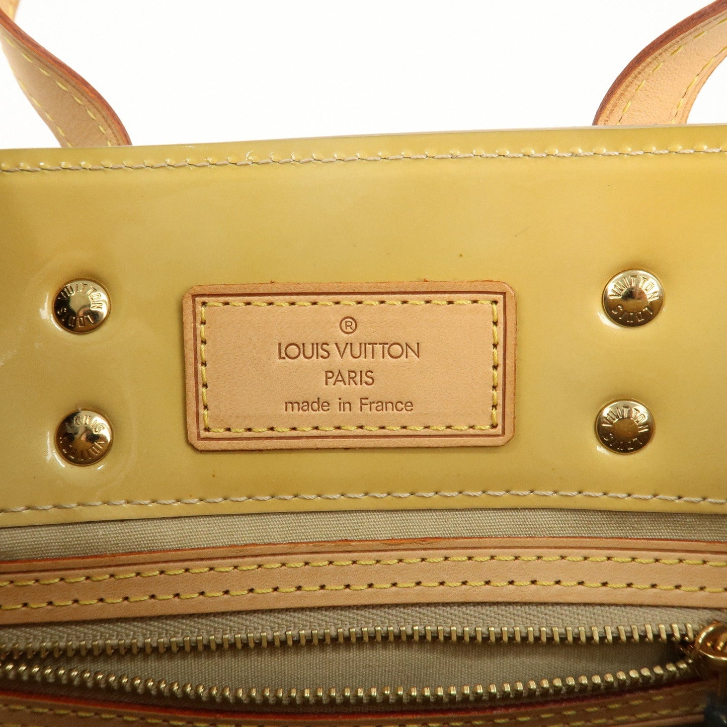 Louis Vuitton Monogram Vernis Lead PM Hand Bag Soft Beige M91144