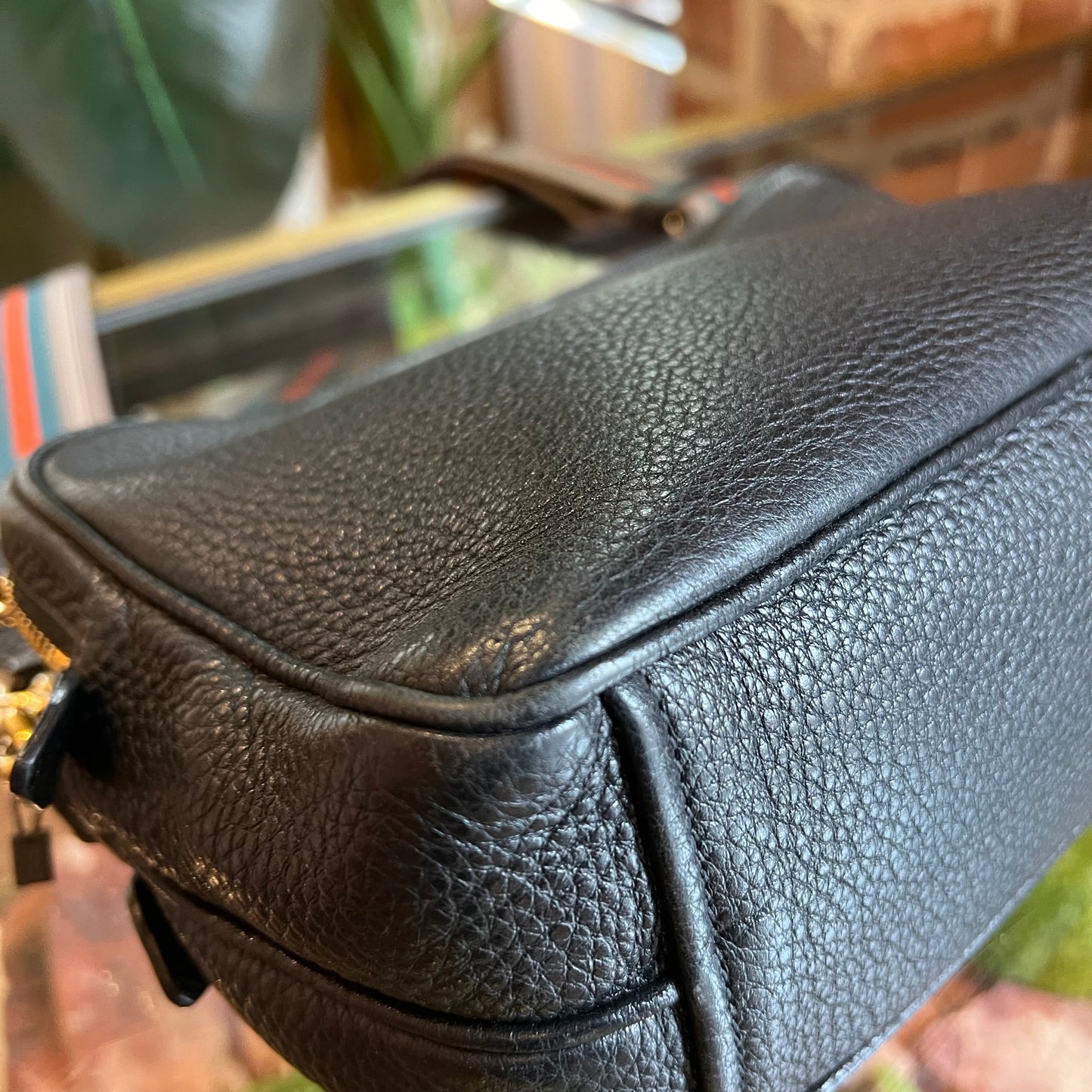 PRADA Black Vitello Daino Camera Bag TS