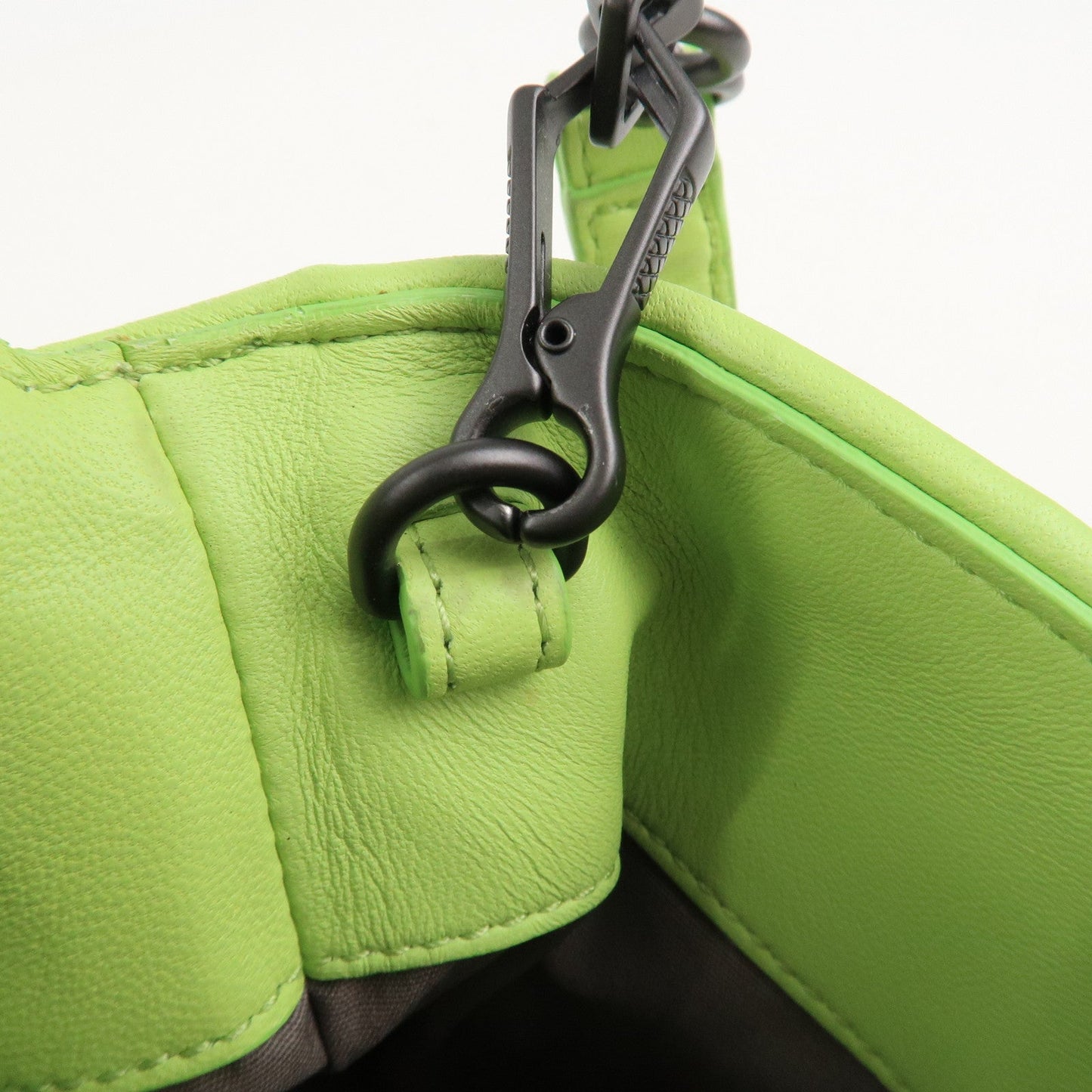 BOTTEGA VENETA Intrecciato Leather Shoulder Bag Light Green